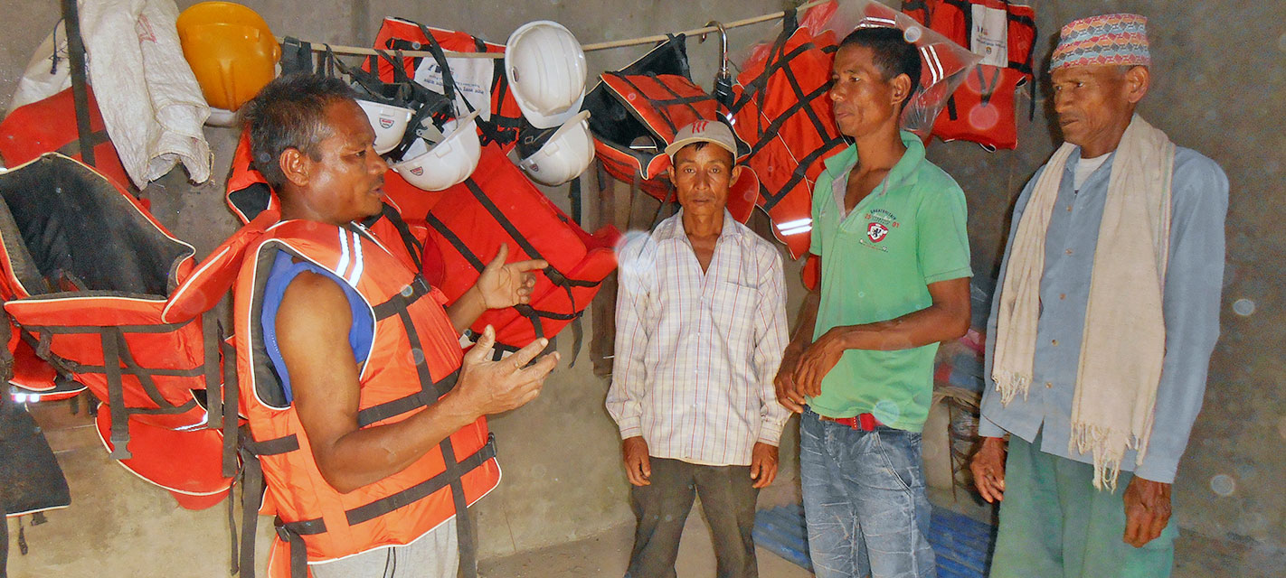  Distributed the life jacket and other materials in flood disaster area of Bardiya district by DWO